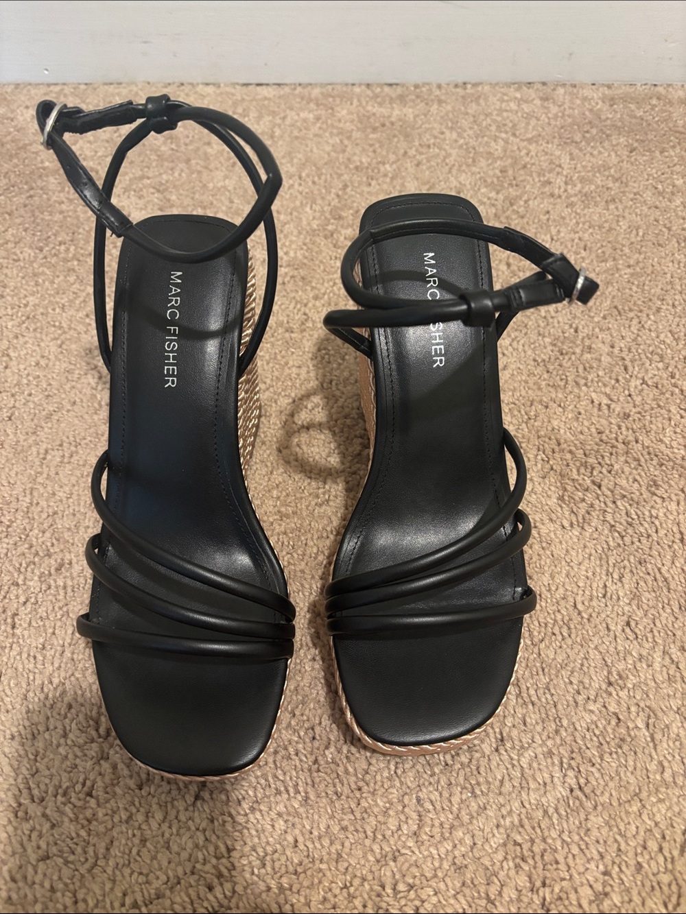 Marc Fisher Black Strappy Heel Sandals size 8